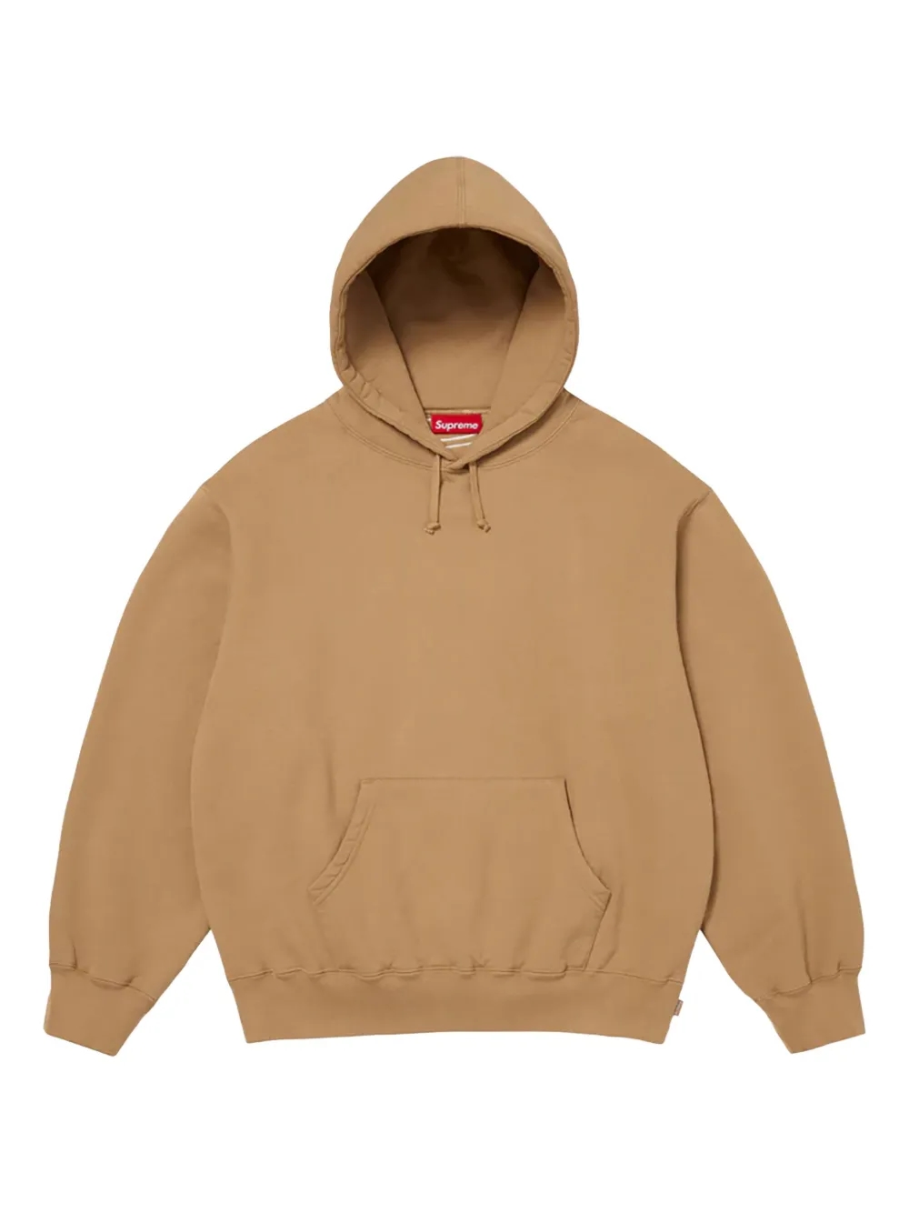 Supreme logo appliqué hoodie in red, front view